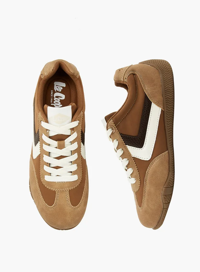 لي كوبر Women's Panelled Sneakers with Lace-Up Closure