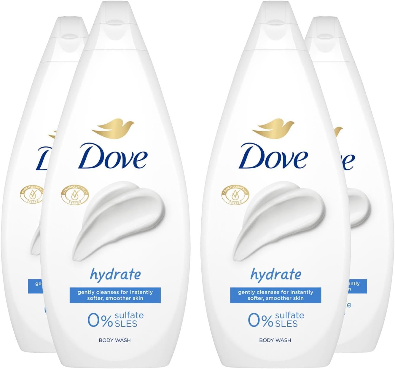 Dove Body Wash 0 Sulfate SLES for Women Made with Naturally Derived Cleansers and Plant Based Moisturiseres Gently Cleanses for Softer and Smoother Skin 720ml Buy 4 Hydrate