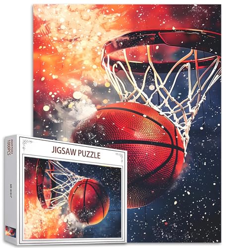Tucocoo Sport of Basketball Jigsaw Puzzles for Adults 1000 Pieces Hard Difficult Challenging Puzzles for Adults DIY Crafts Puzzles for Home Decoration Gifts Family Puzzle Perfect for Game Nights - Image 1