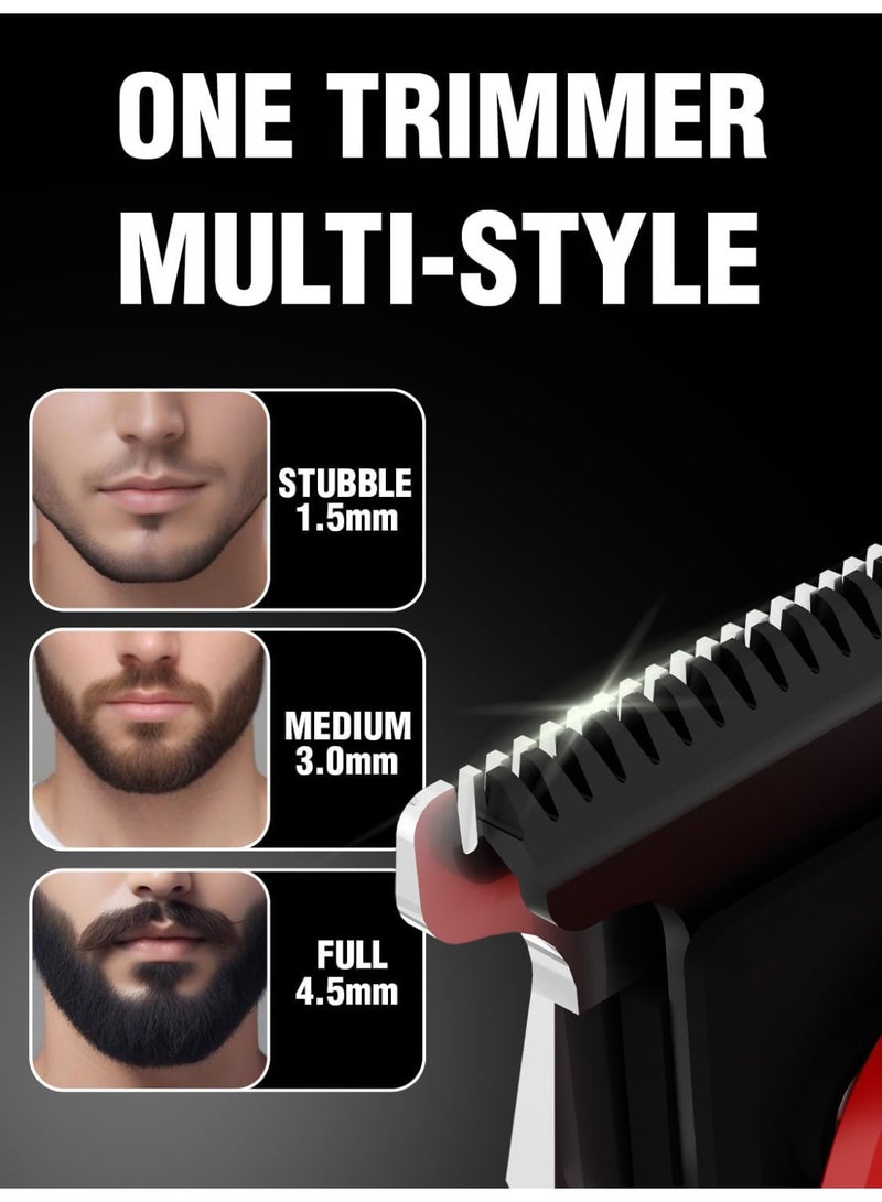 VGR V‑987 Professional Hair Trimmer – Red Edition With Digital Display & Powerful Performance Red - Image 4