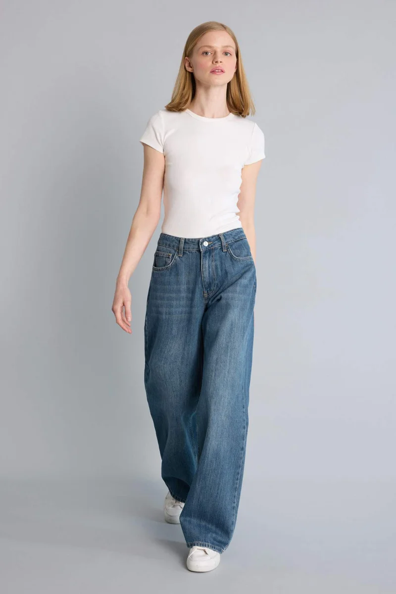 DeFacto Low Rise Wideleg Low Waist Long Jeans