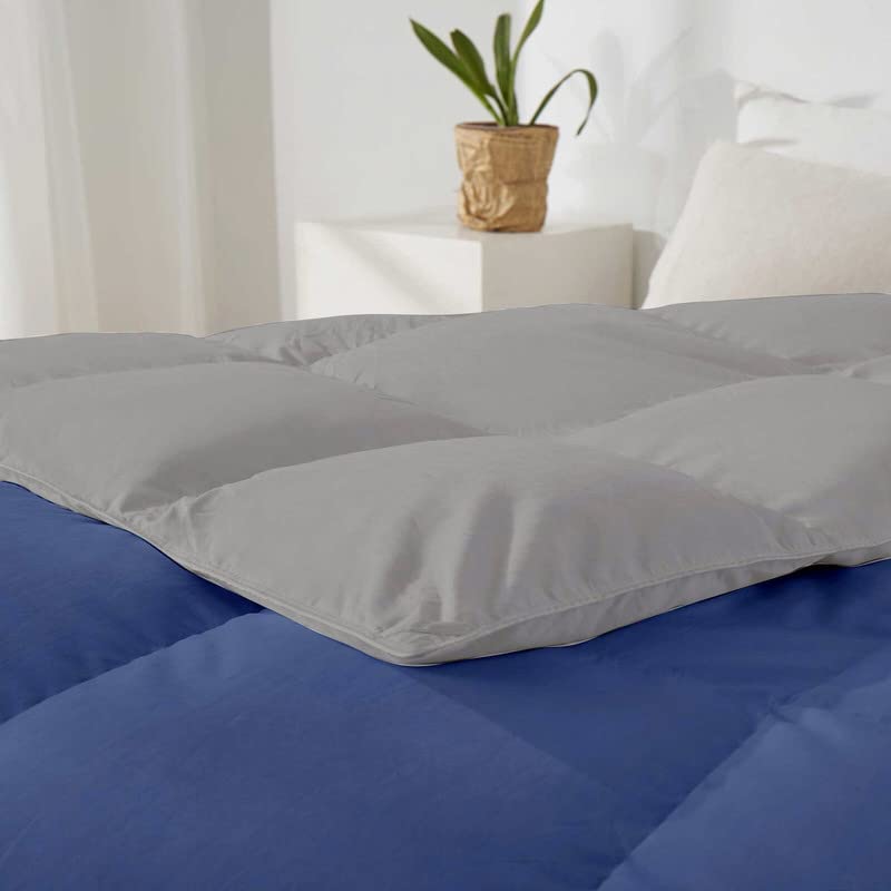 Razzai 500 GSM Winter Comforter Premium Collection Quilted Revesible Comforter (90" x 90" Inches/228cm x 228cm) - Queen Size | Silver/Medium Blue - Image 4