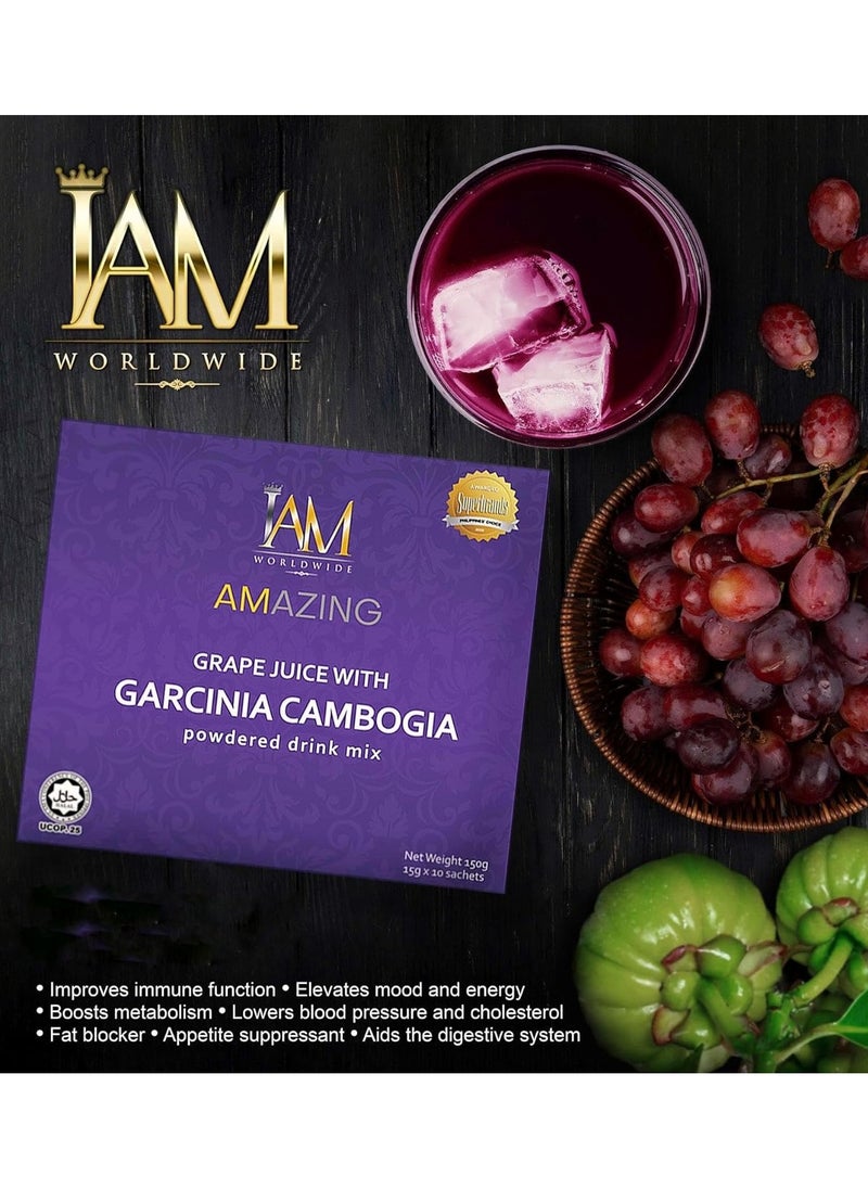 IAM - Amazing Grape Flavored Powder Drink Mix with Garcinia Cambogia, Unlock Weight Loss Benefits, Prevent Fat Storage, Lower Blood Pressure and cholesterol, 150g. - Image 1