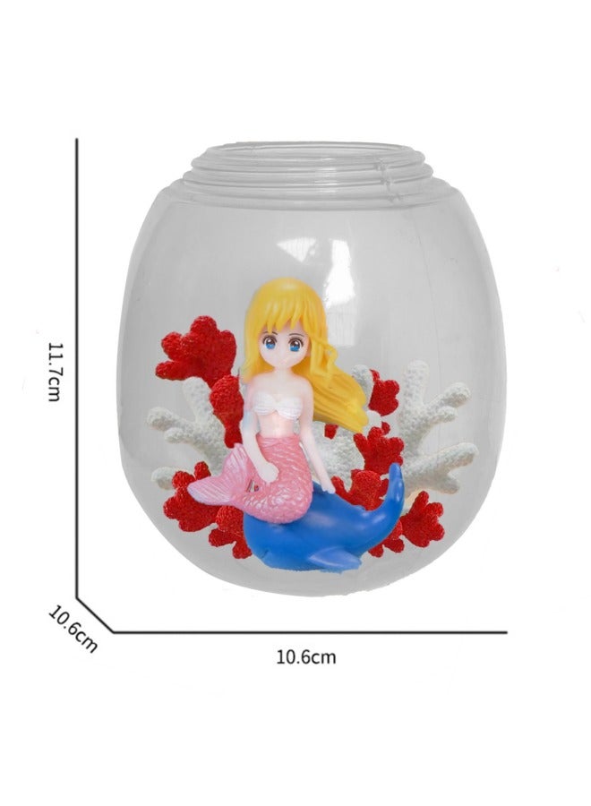 For PVC Ornaments Cylinder View Transparent Bottle Office Ornaments Bottle View Miniature World Breeding Tank Home Ornaments-Color:Transparent Pvc Glitter Sword - Image 5