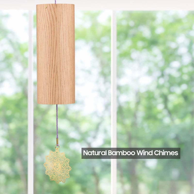 Chakra Chimes Natural Bamboo Wind Chimes Meditation Chord Windchime Windbell for Outdoor Garden Patio Home Decoration Zen Meditation Relaxation - Image 3