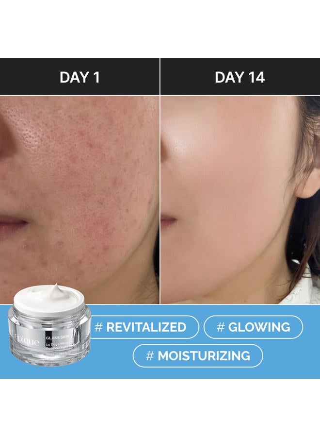 Lepique كريم الليل المعجزة ريتينول 14 يوم من GLASS SKIN 1.69 أونصة - العناية بالبشرة الكورية ريتينول للوجه والرقبة - كولاجين، سنتيلا - كريم مضاد للشيخوخة، مرطب للوجه (بدون رائحة، مع ملعقة) - Image 5