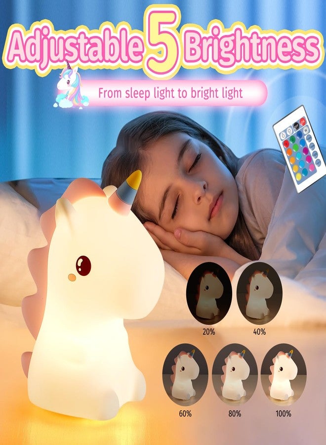 Mubarek Unicorn Night Light for Kids,ãâ‚¬Â16 Colorsãâ‚¬â€˜ Kids Night Light Cute Lamps, Remote&Tap Night Lights for Kids Room, Dimmable Baby Night Light for Girls, 100% Safe Cute Baby Night Light,Unicorn Gifts - Image 3