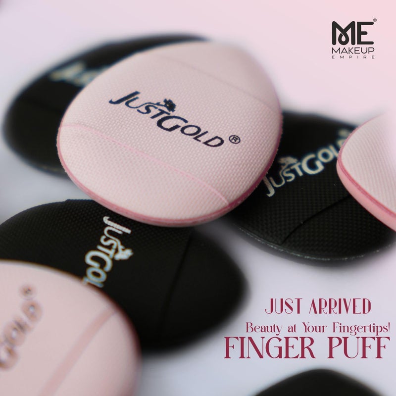 JUST GOLD JUSTGOLD Mini Soft Cosmetic Finger Puffs 9 Pcs Black Round Synthetic Perfect for Foundation BB Cream Concealer Blending - Image 4