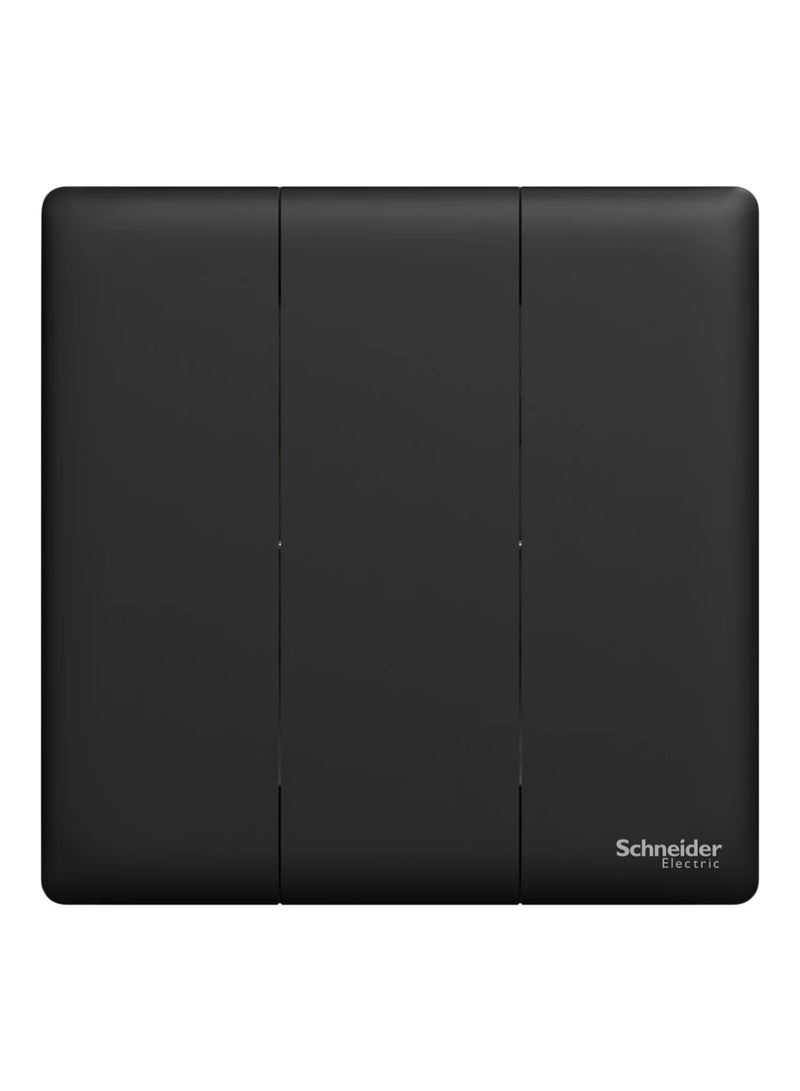 Schneider Electric Switch, Unica X, 2 way, 16AX, 250V, 3 gangs, jet black - NUX33_2_JB - Image 1