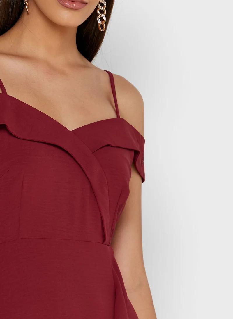 ELLA Ruffle Cold Shoulder Mini Dress