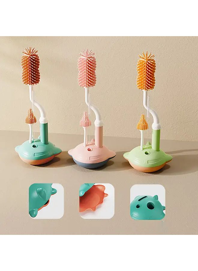 Long Handle Green Silicone Bottle Brush Set for Sports Water Bottles Vases and Glassware - Image 1