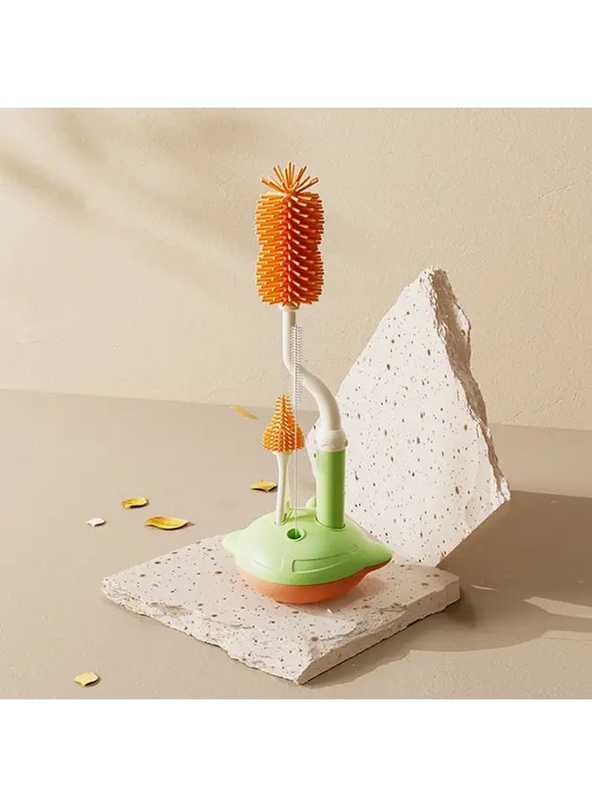 Long Handle Green Silicone Bottle Brush Set for Sports Water Bottles Vases and Glassware - Image 4