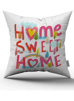 Cango Home Double Sided White Multicolor Home Sweet Home Digital Print Throw Pillow Pillow Case - CGH454-CT 