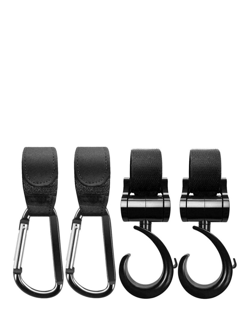 SOLARAE Buggy Clips Stroller Pram Hook Clip Your Handbag Shopping or Baby Change Bag on Pushchair Universal Fit, 4 Pack Organiser Holders - Image 1