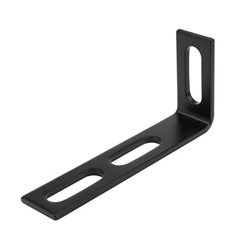 OTTFF 10 Pack 4-1/4" x 2" Black Slightly Adjustable L Bracket with 3 Slot, Right Angle Corner Brace, Steel - Image 1