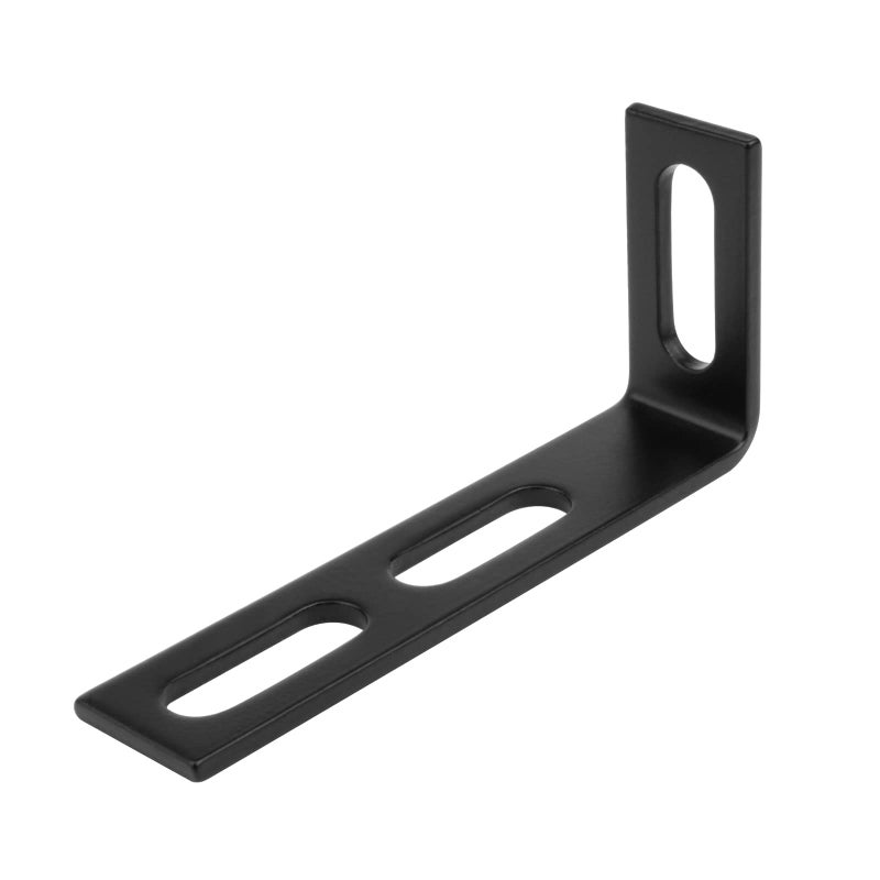 OTTFF 10 Pack 4-1/4" x 2" Black Slightly Adjustable L Bracket with 3 Slot, Right Angle Corner Brace, Steel - Image 4