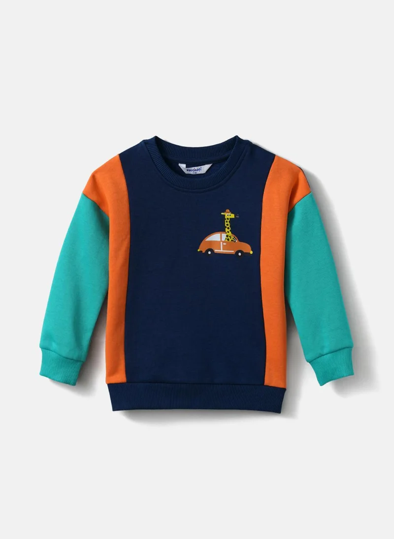 Nautinati Nautinati Boys' Fleece Colourblock Printed Sweatshirt