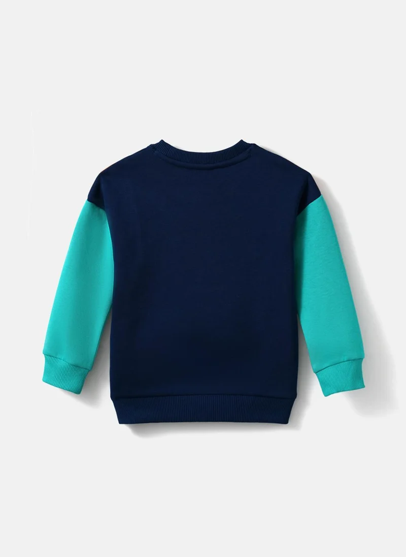Nautinati Nautinati Boys' Fleece Colourblock Printed Sweatshirt
