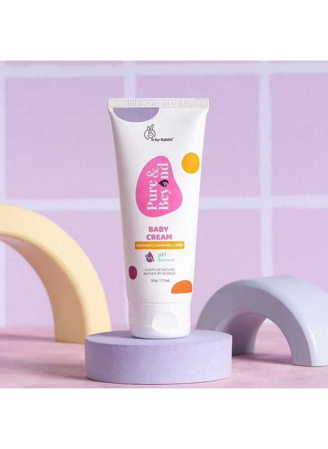 R for Rabbit - Baby Cream 50 Gms Pure & Beyond For Kids Face & Skin Oatmeal Lavender & Milk Moisturizer - Image 1