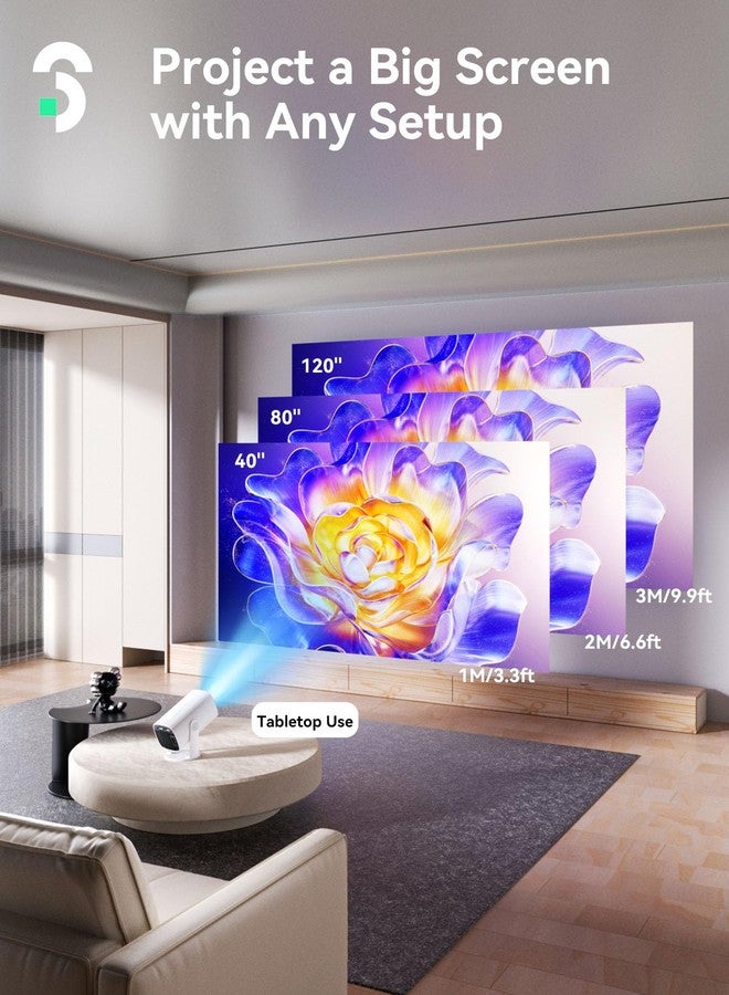 SOOMFON Mini Projector with Bluetooth 5.1 - SOOMFON 1080P Support Video Projector Auto Keystone, Portable Small Movie Projector, Home Video Proyector for Bedroom/Wall/iOS/Android/TV Stick/USB/HDMI - Image 3