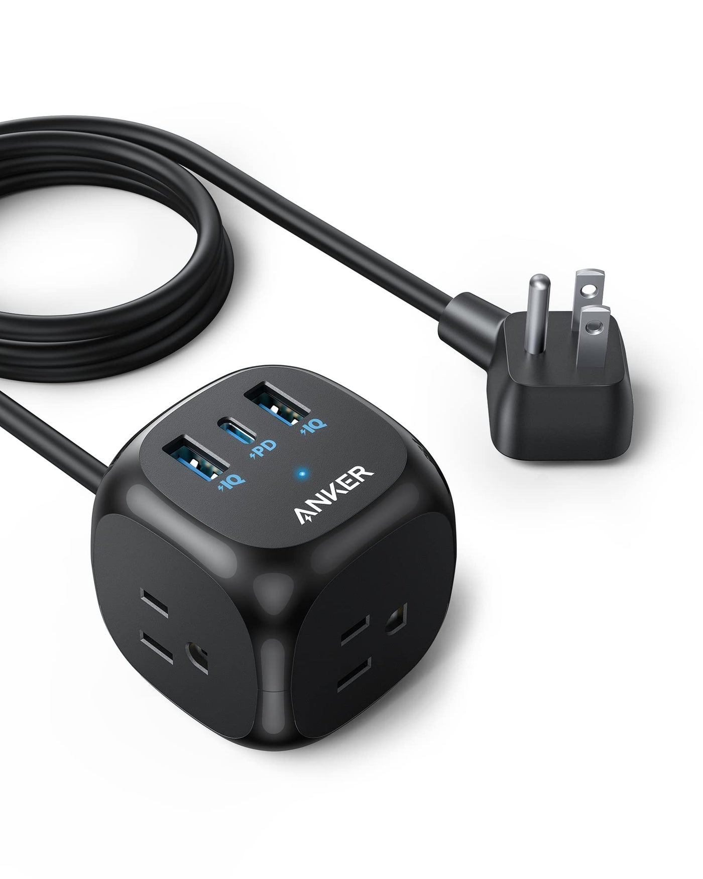 Anker 20W USB C Power Strip, 321 Power Strip with 3 Outlets and USB C Charging for iPhone 15/15 Plus/15 Pro/15 Pro Max (Black, 10FT)