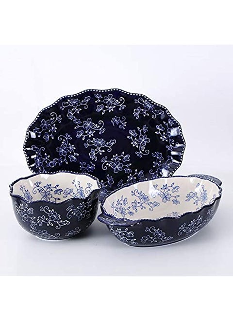 temp-tations® Floral Lace Side Series Set - 3 Piece - Blue