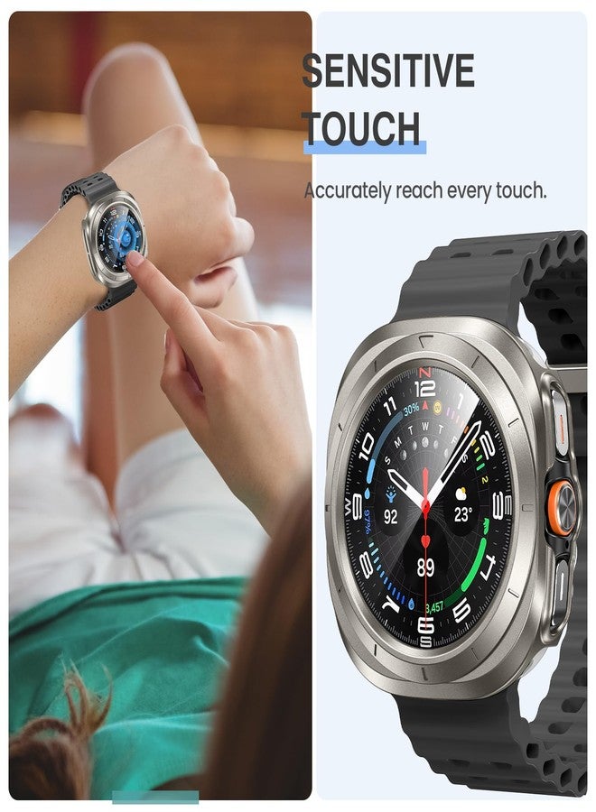 Tensea [2Pack for Samsung Galaxy Watch Ultra 2025/Galaxy Watch 7 Ultra 2024 Screen Protector Case 47mm Accessories, Protective Face Cover for 47 mm, Hard Bumper Built-in Tempered Glass Film Women Men - Image 5