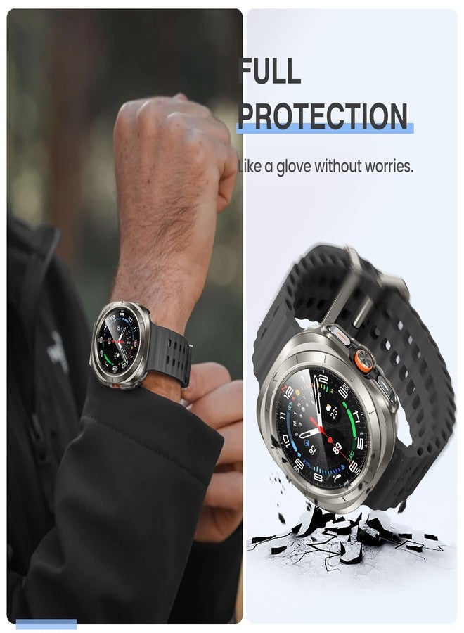 Tensea [2Pack for Samsung Galaxy Watch Ultra 2025/Galaxy Watch 7 Ultra 2024 Screen Protector Case 47mm Accessories, Protective Face Cover for 47 mm, Hard Bumper Built-in Tempered Glass Film Women Men - Image 3