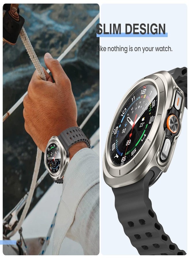 Tensea [2Pack for Samsung Galaxy Watch Ultra 2025/Galaxy Watch 7 Ultra 2024 Screen Protector Case 47mm Accessories, Protective Face Cover for 47 mm, Hard Bumper Built-in Tempered Glass Film Women Men - Image 4