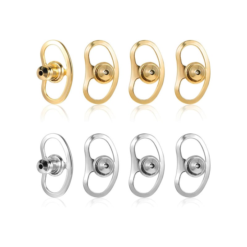 Flavizo Earring Supporter for Studs and Danglers, Invisible Backings Holder for Heavy Jewellery, Lightweight Ear Stopper Set for Women Girls Earrings - Image 1