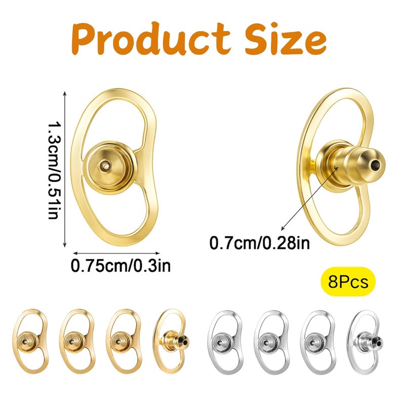 Flavizo Earring Supporter for Studs and Danglers, Invisible Backings Holder for Heavy Jewellery, Lightweight Ear Stopper Set for Women Girls Earrings - Image 2