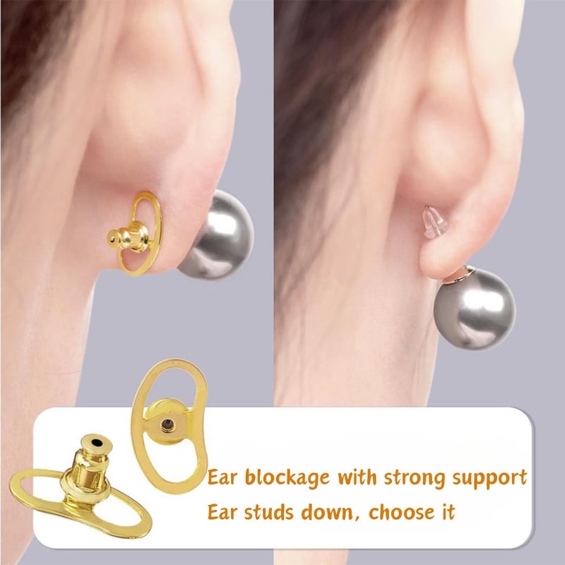 Flavizo Earring Supporter for Studs and Danglers, Invisible Backings Holder for Heavy Jewellery, Lightweight Ear Stopper Set for Women Girls Earrings - Image 5