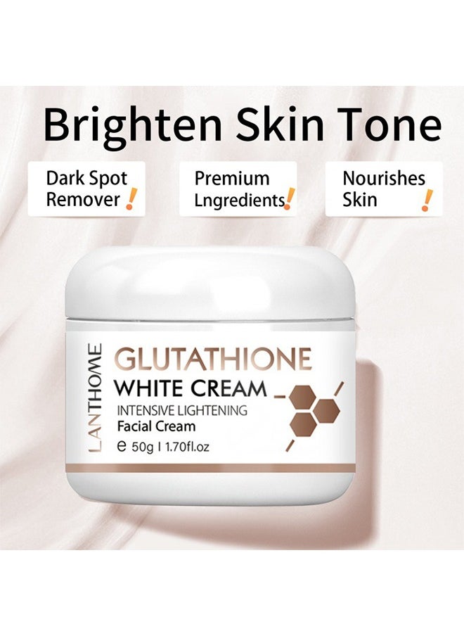 Lanthome Glutathione White  Cream - Enriched With Glutathione 2% Vitamin C & Kojic Acid Reduces The Look Of Age Spots Facial Cream 50g  - Image 2