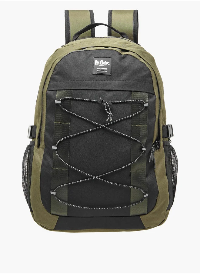 Lee Cooper Men's Logo Applique Backpack with Adjustable Straps and Zip Closure - 14x31x46 cm