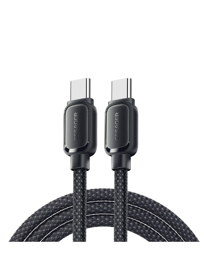 ايساجر كابل Essager 100 واط مغناطيسي USB-C إلى USB-C – PD 3.1 (5A) – نايلون مضفر – 1 متر - Image 1