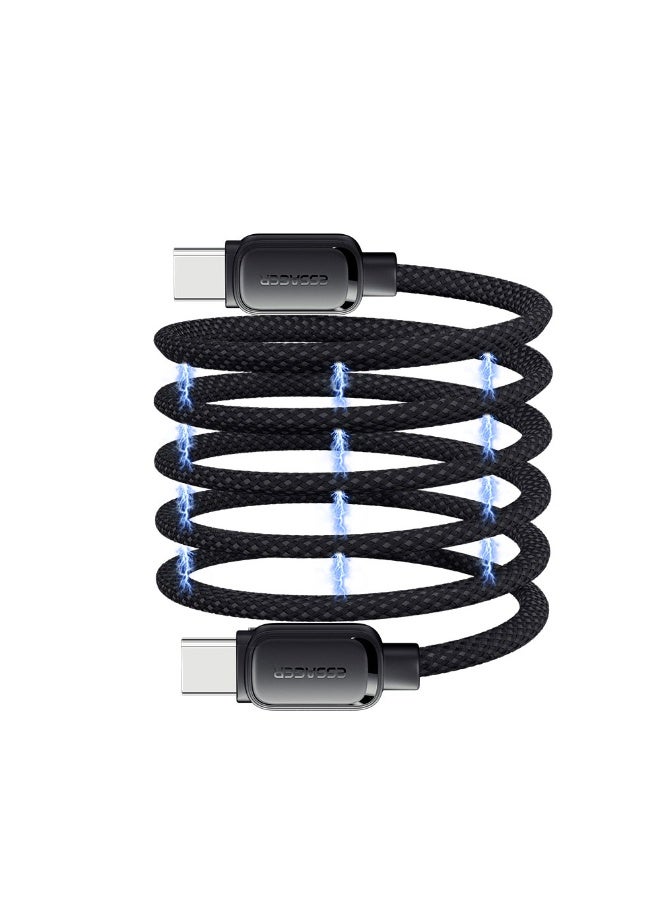 ايساجر كابل Essager 100 واط مغناطيسي USB-C إلى USB-C – PD 3.1 (5A) – نايلون مضفر – 1 متر - Image 3