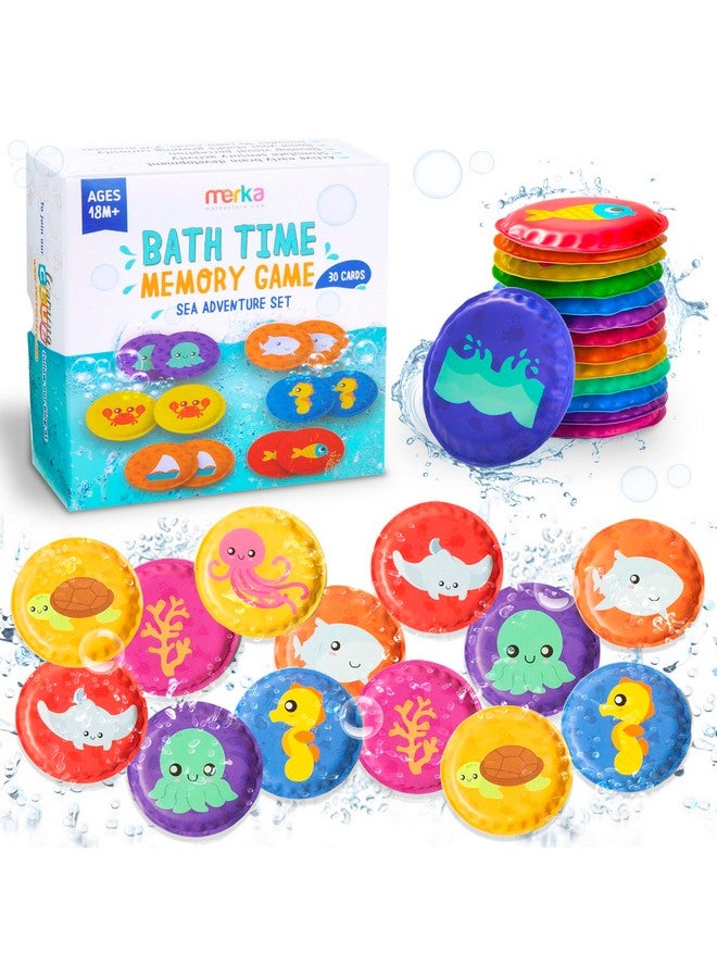 merka Bath Toys For Toddlers Age 2 4 Toddler Bath Toys Age 2 4 Foam Bath Toys Set Of 30 Floating Flashcards Memory Game Learning Activity For Infants & Toddlers - Image 1