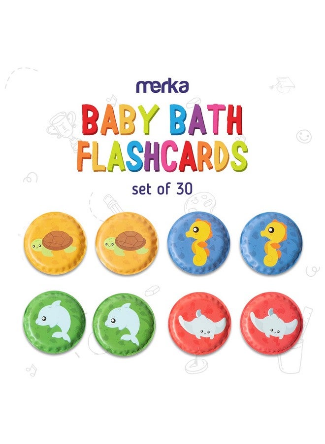 merka Bath Toys For Toddlers Age 2 4 Toddler Bath Toys Age 2 4 Foam Bath Toys Set Of 30 Floating Flashcards Memory Game Learning Activity For Infants & Toddlers - Image 2