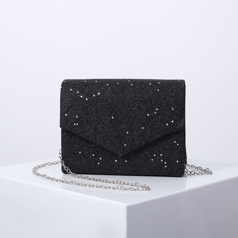 Women's Sparkling Sequin Tri-Fold Clutch Evening Bag with Flap Closure - Image 1