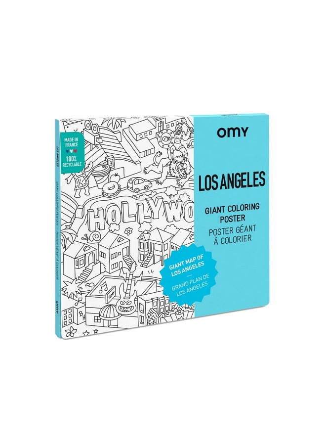 omY Omy Giant Coloring Poster Map, Los Angeles, 40 x 28 inches, Creative Play Fun for Kids, Adults, and The Whole Family.  - Image 1