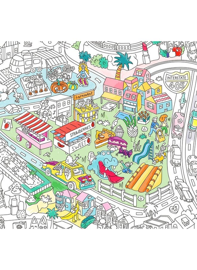 omY Omy Giant Coloring Poster Map, Los Angeles, 40 x 28 inches, Creative Play Fun for Kids, Adults, and The Whole Family.  - Image 2