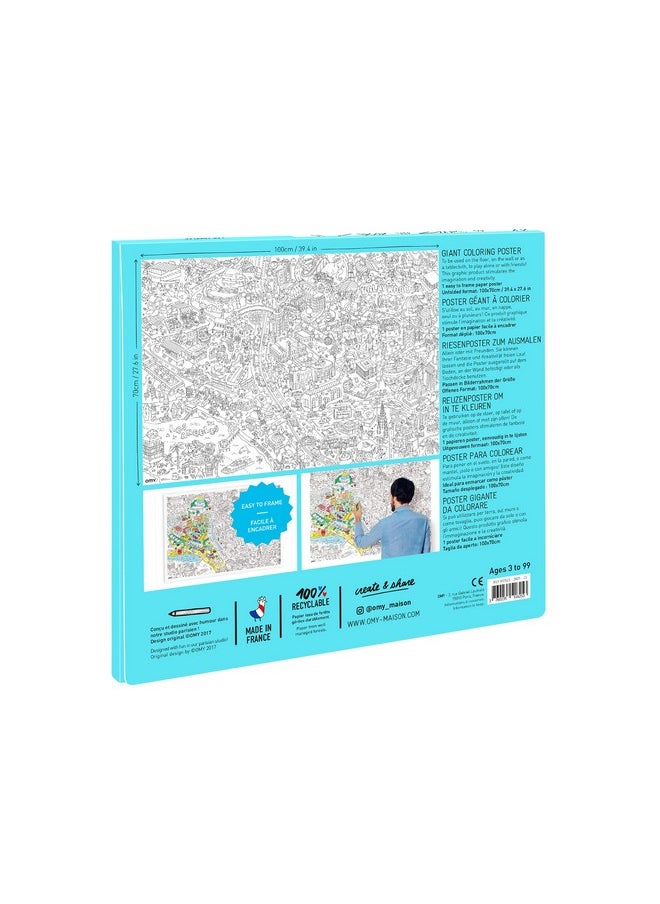 omY Omy Giant Coloring Poster Map, Los Angeles, 40 x 28 inches, Creative Play Fun for Kids, Adults, and The Whole Family.  - Image 5