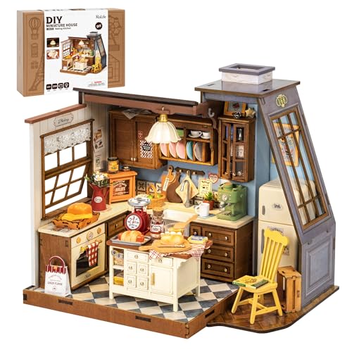 Rolife DIY Miniature House Kit for Adults Mini Wooden Dollhouse Kit Tiny House Diorama Building KitsBirthday Christmas Craft Hobbies Gift for Teens Kids Baking Kitchen - Image 1