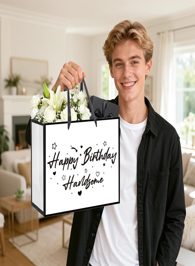 Innovoscape Black and White Birthday Gift Bag for Men Boys Handsome Birthday Party Bag with Tissue Paper and Greeting Card Bday Gifts for Men Husband Boyfriend Brother Anniversary Party Decoration Supplies - Image 5