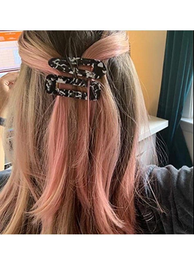 STAR WORK Acrylic Alligator Hair Clips Resin Leopard Print Hair Barrettes Artificial Headwear Hollow Geometric Hairpins For Girls Women Hair Accessories (Pattern 1 (5 Pcs)) - Image 2