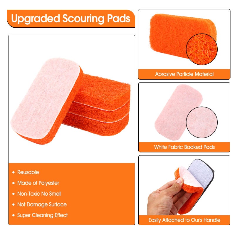 Upgraded 6-Piece Griddle Cleaning Kit for Blackstone, Flat Top Grill Cleaner Non-Scratch Scouring Pads for Kitchen - Heavy-Duty 5 Griddle Scrubber Pads with 1 Handle - Image 3