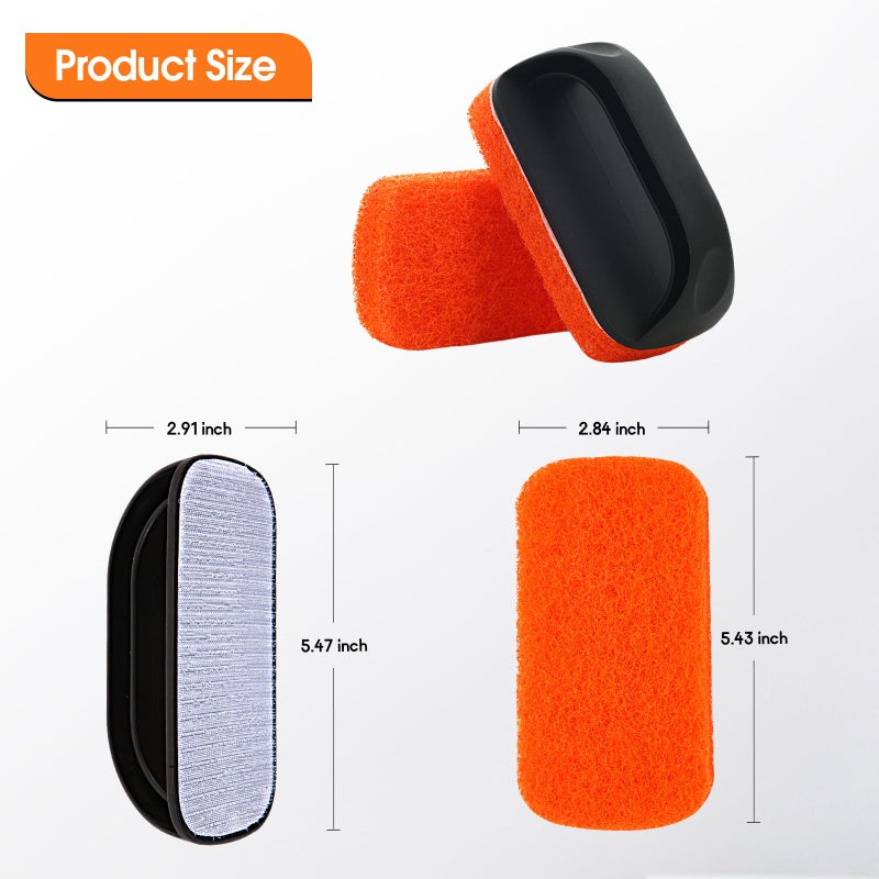 Upgraded 6-Piece Griddle Cleaning Kit for Blackstone, Flat Top Grill Cleaner Non-Scratch Scouring Pads for Kitchen - Heavy-Duty 5 Griddle Scrubber Pads with 1 Handle - Image 2