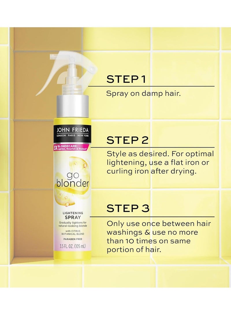 John Frieda بخاخ تفتيح الشعر Sheer Blonde Go Blonder، لتفتيح الشعر تدريجيًا، مع تقنية BlondMend من الحمضيات والبابونج، 3.5 أونصة - Image 4