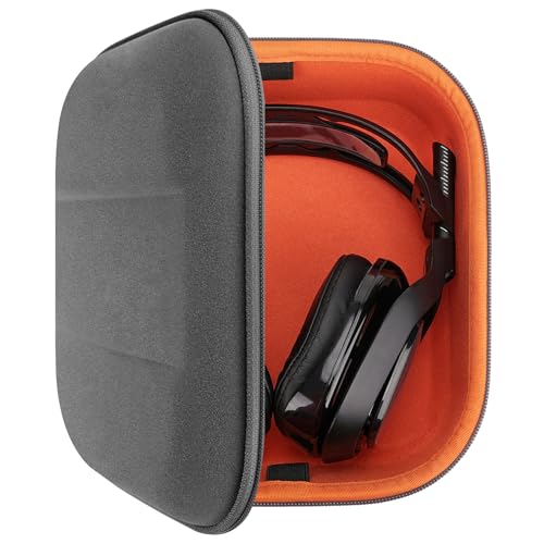 Geekria Shield Case for LargeSized OverEar Headphones Replacement Protective Hard Shell Travel Carrying Bag with Cable Storage Compatible with Astro Gaming A50Gen4 Microfiber Grey - Image 1