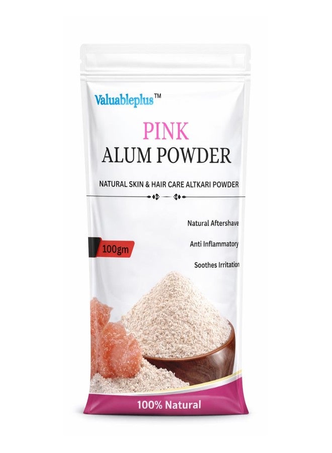 Valuableplus® Pink Alum Powder 100gms Natural And Organic Astringent for Skincare for Acne, Odor Control & Water Purification Face Mask - Image 1